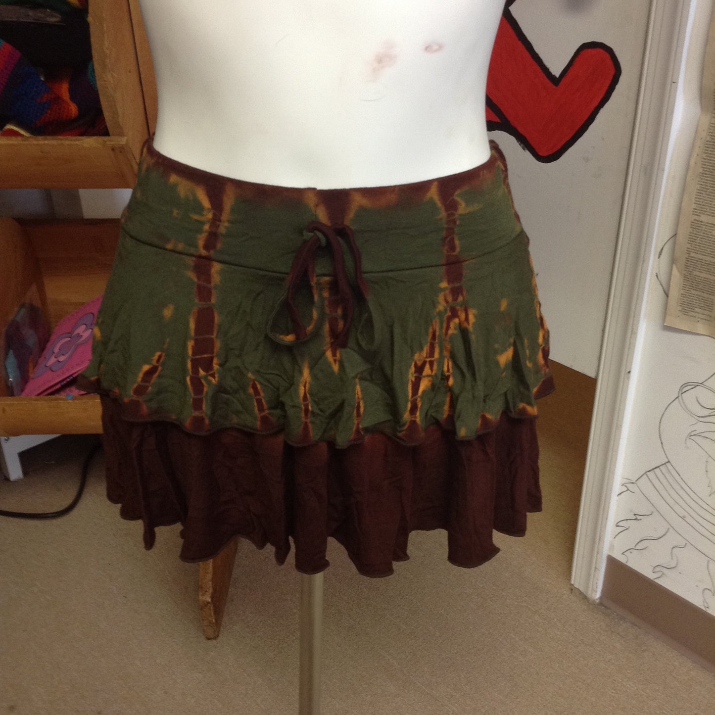 Women's Layered Tie Dye Spandex Skirt - HalfMoonMusic