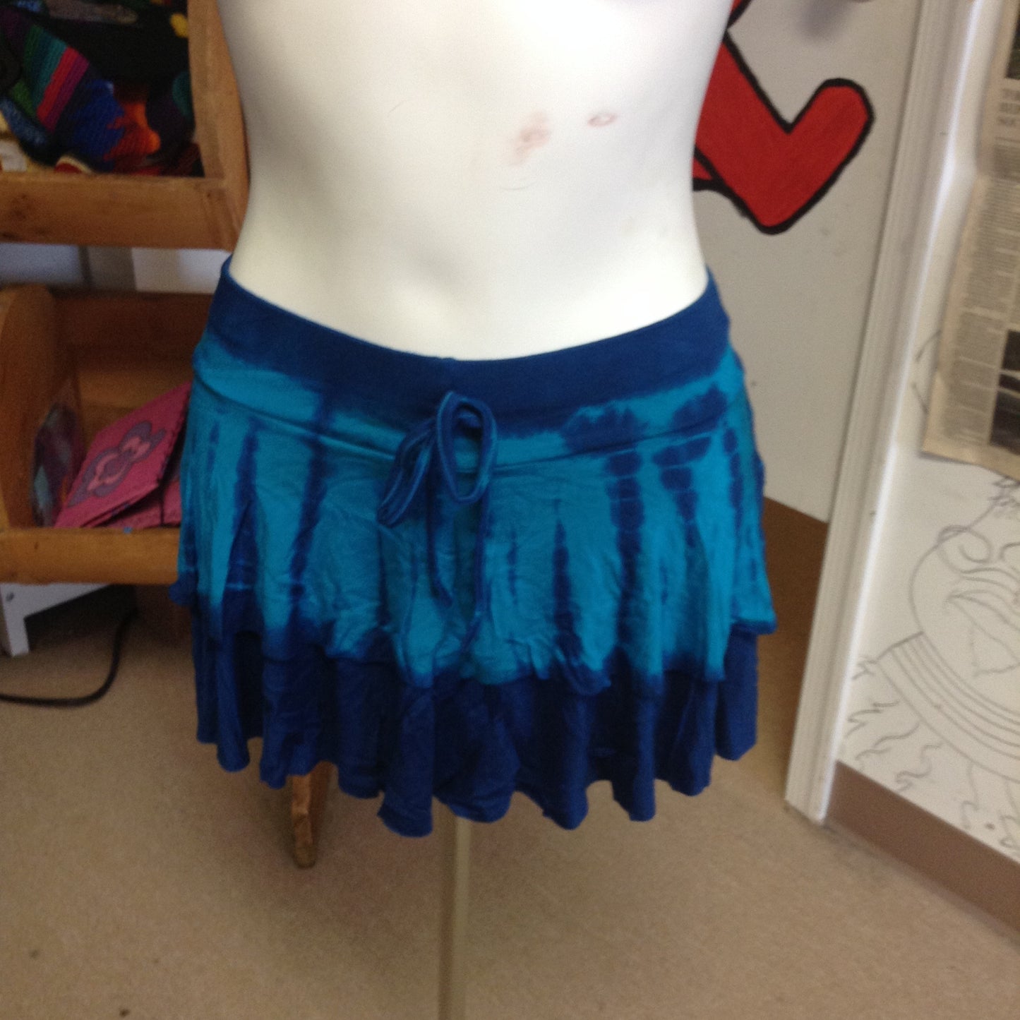 Women's Layered Tie Dye Spandex Skirt - HalfMoonMusic