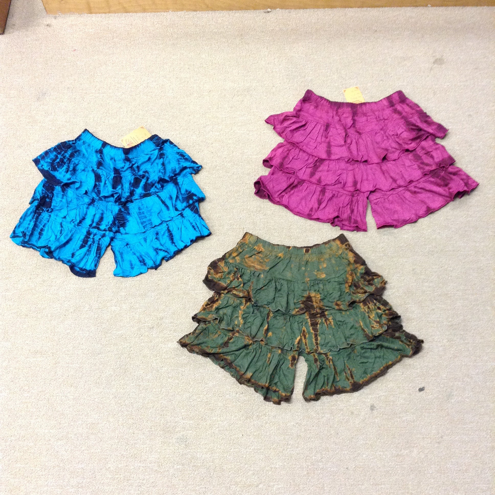 Women's Tie Dye Layered Spandex Shorts - HalfMoonMusic