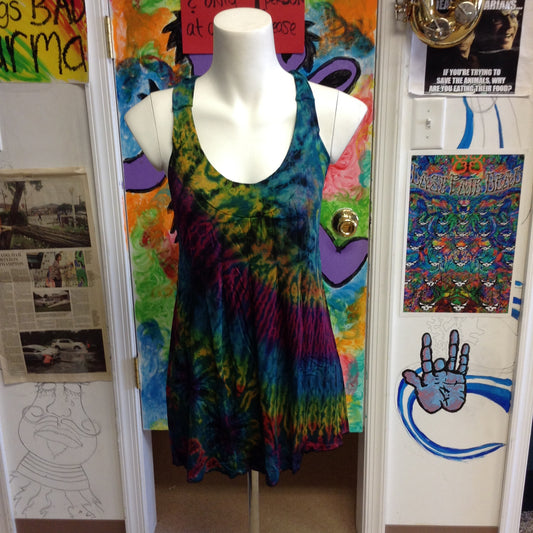 Women's Tie Dye Flowy Racer Back Tank Top - HalfMoonMusic