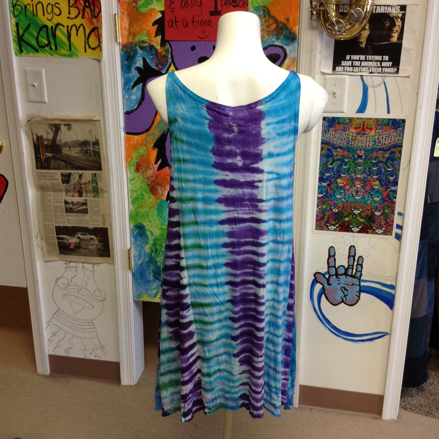 Women's Tie Dye Tank Top Coverup - HalfMoonMusic