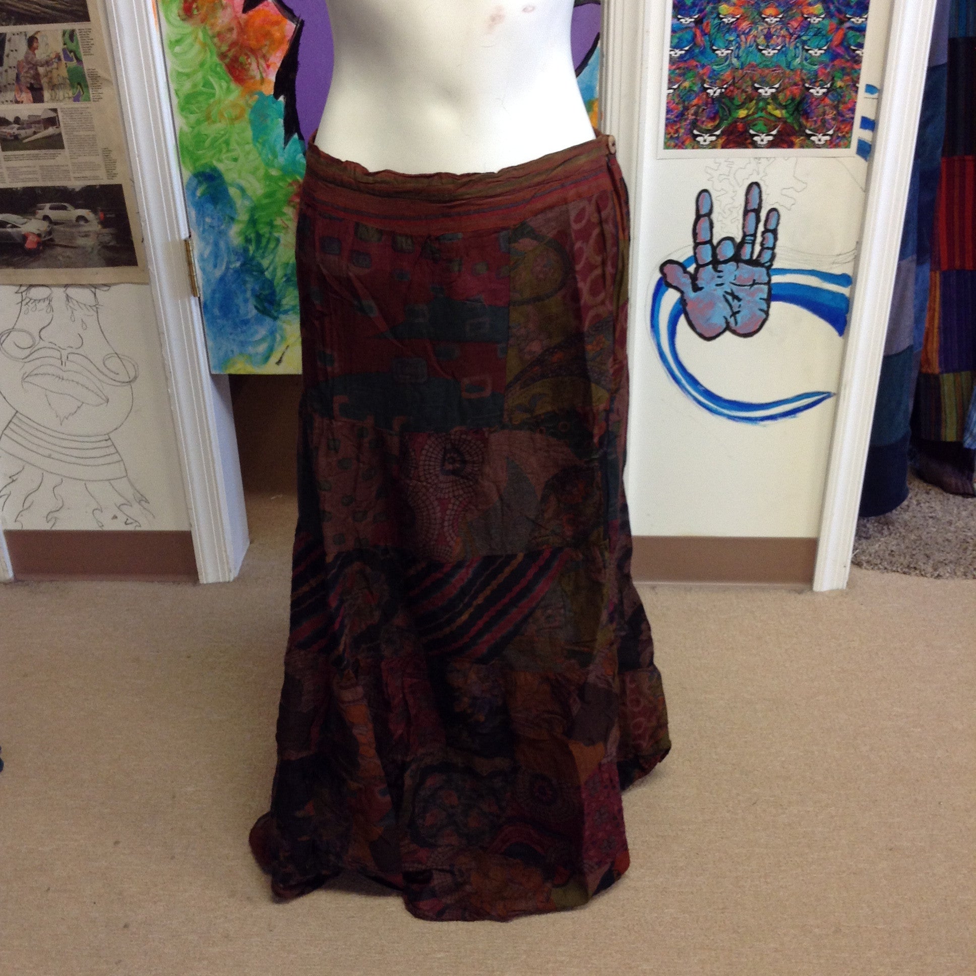 Printed Maxi Skirt - HalfMoonMusic