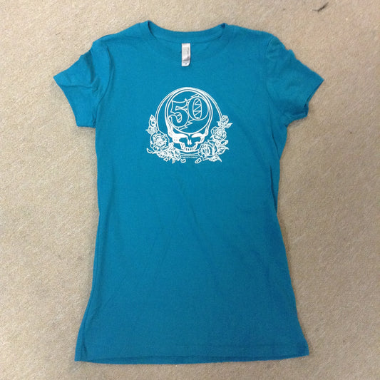 Grateful Dead 50th Anniversary Simple Womens T-shirt - HalfMoonMusic
