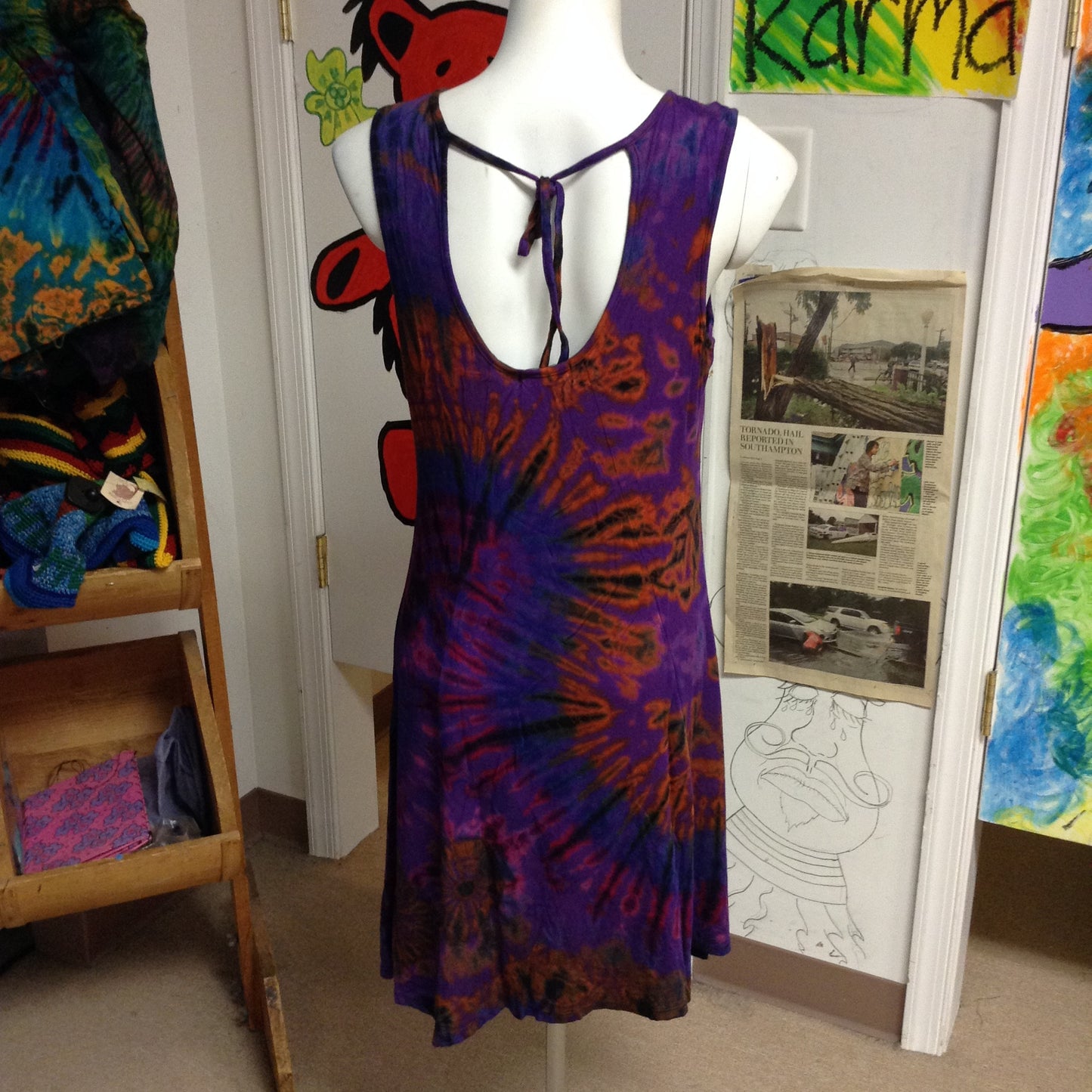 Tie Dye Spandex Dress with Pockets - HalfMoonMusic