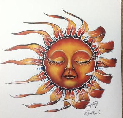Sleeping Sun Sticker - HalfMoonMusic