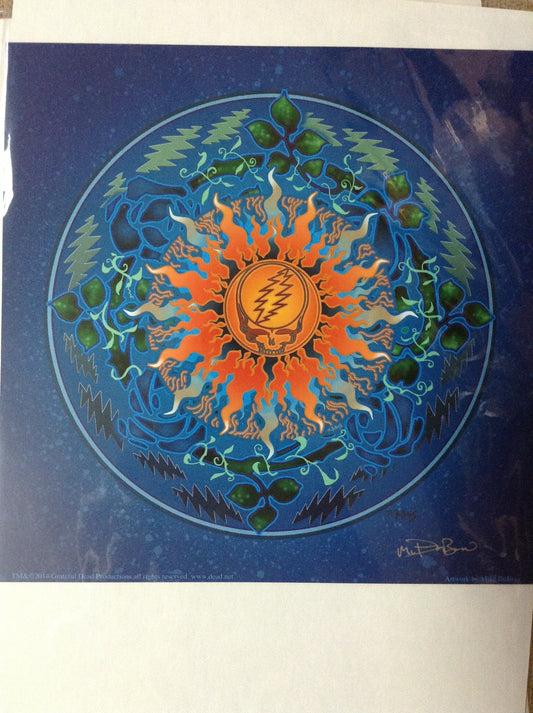 Steal Your Face Sun and Bolts Mike DuBois Art Print - HalfMoonMusic