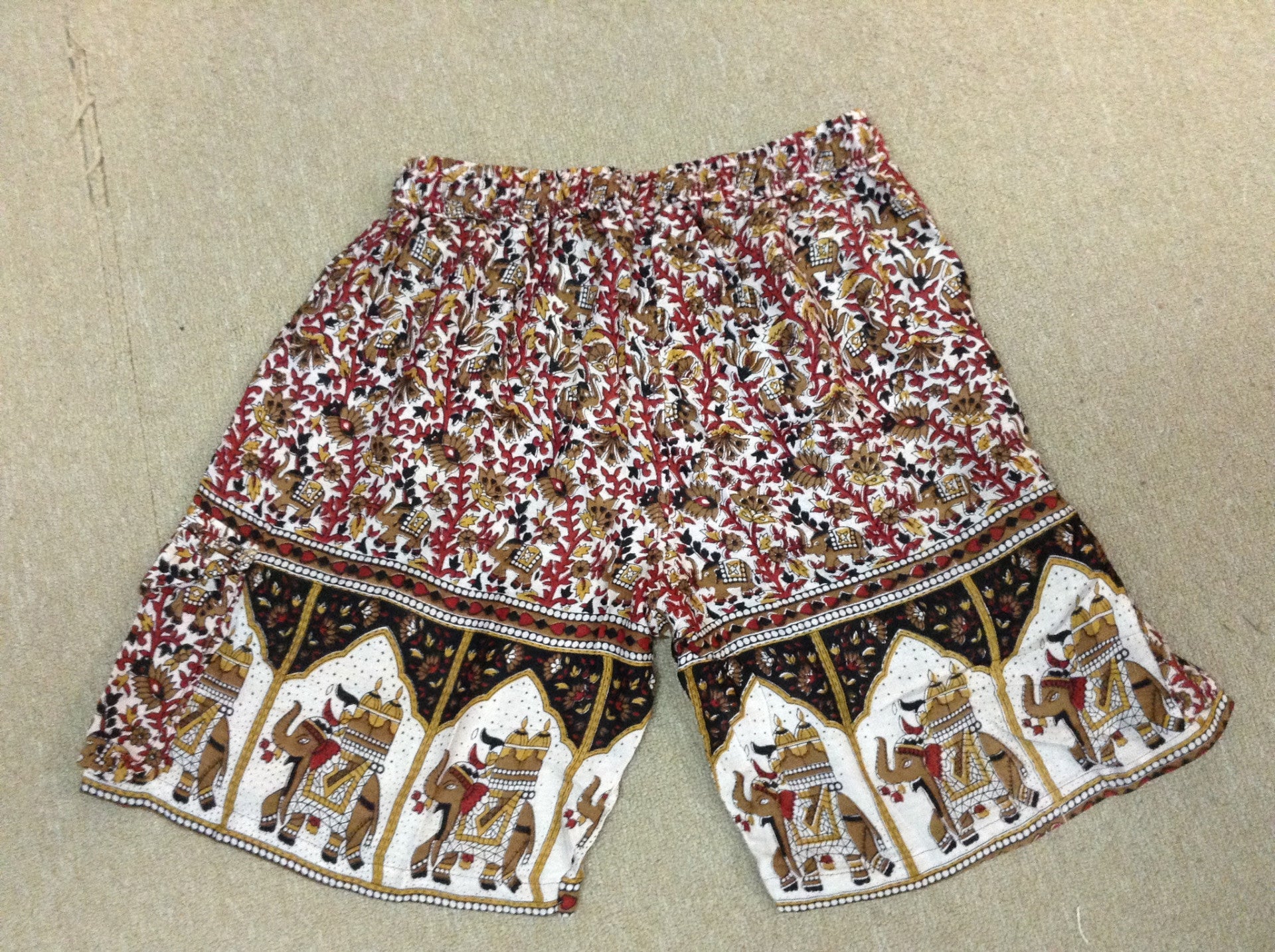 Women's Summer Festival Indian Print Cargo Shorts - HalfMoonMusic