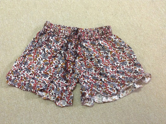 Women's Indian Print Ruffle Shorts - HalfMoonMusic