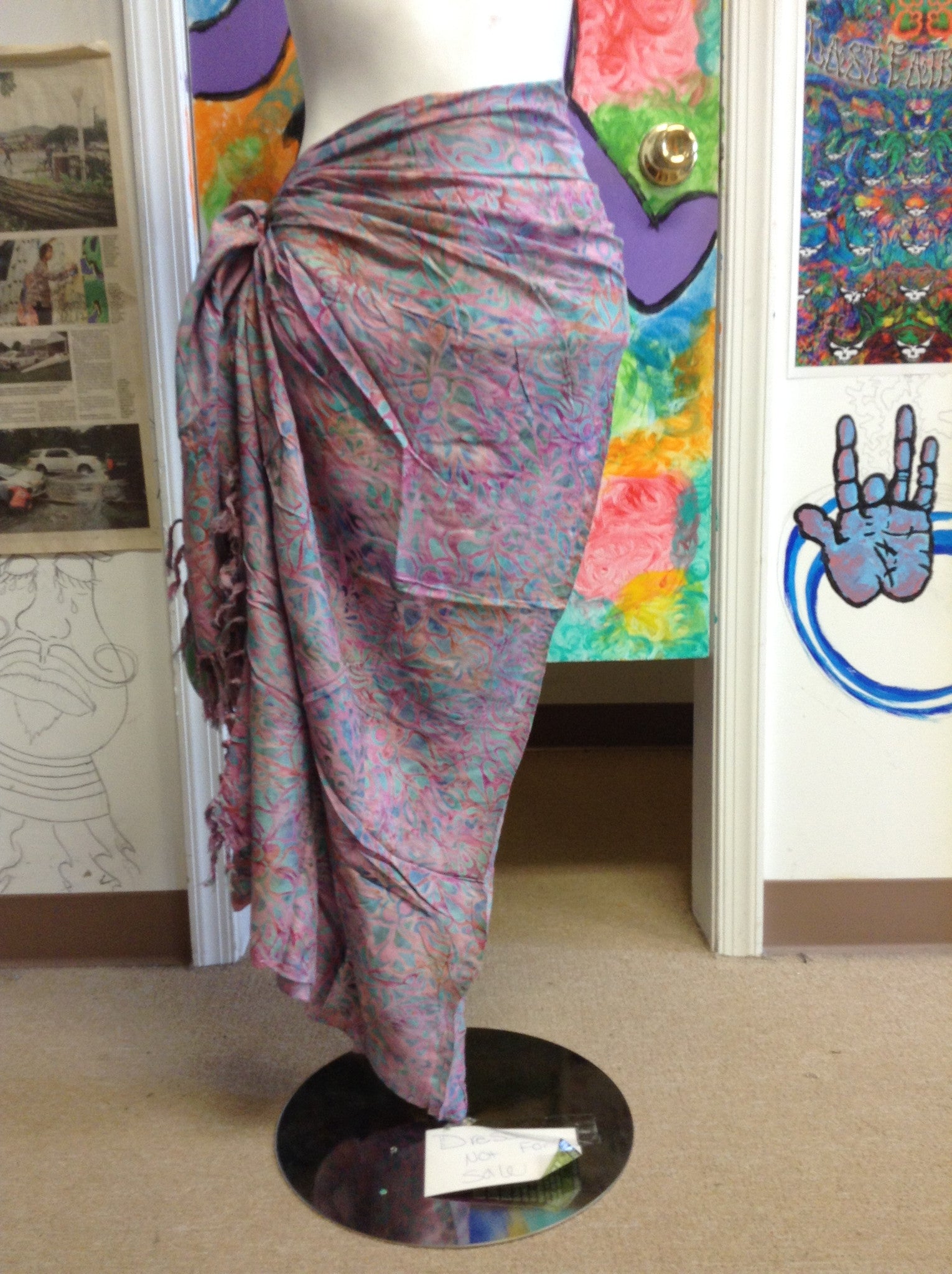 Ocean Waves Printed Sarong - HalfMoonMusic