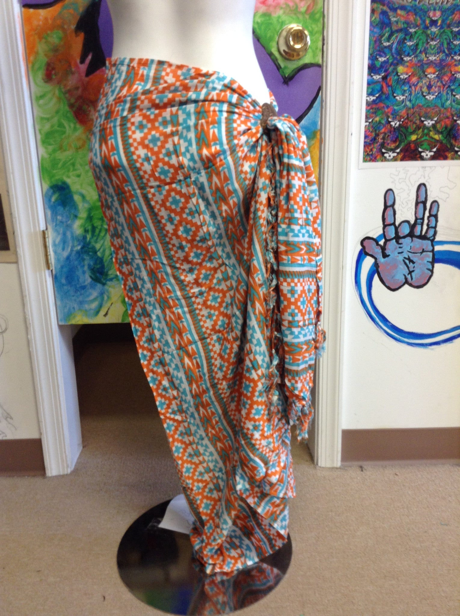 Geometric Printed Sarong - HalfMoonMusic