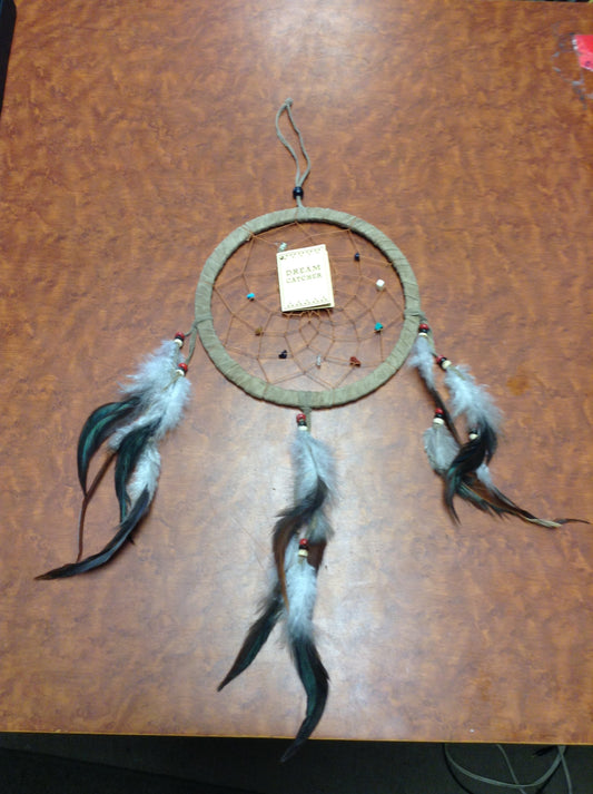 Single Medium Stone Bead Dream Catcher - HalfMoonMusic
