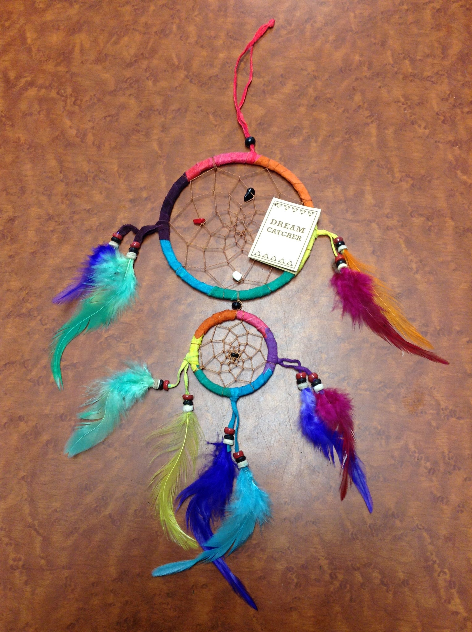 Medium Double Rainbow Dream Catcher - HalfMoonMusic