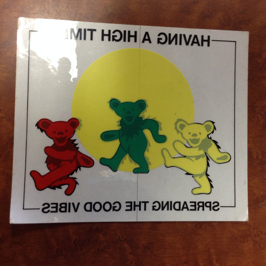 Dancing Bears spreading Good Vibes Sticker - HalfMoonMusic