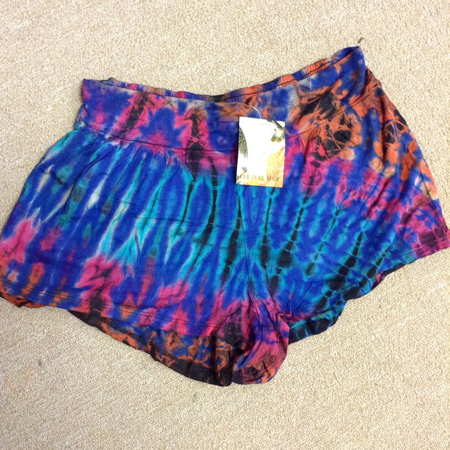 Comfy Tie Dye Lycra Womens Shorts - HalfMoonMusic