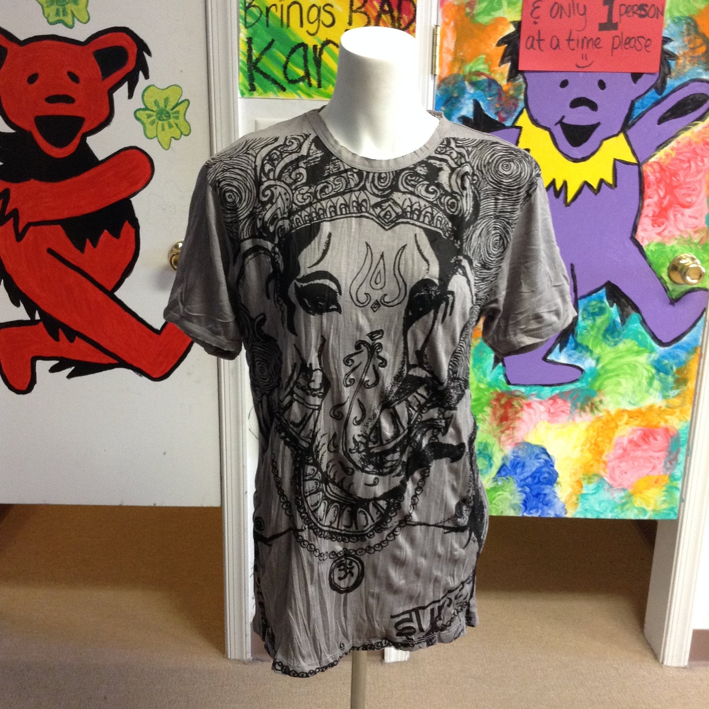 Men's Cotton Ganesh T-shirt - HalfMoonMusic