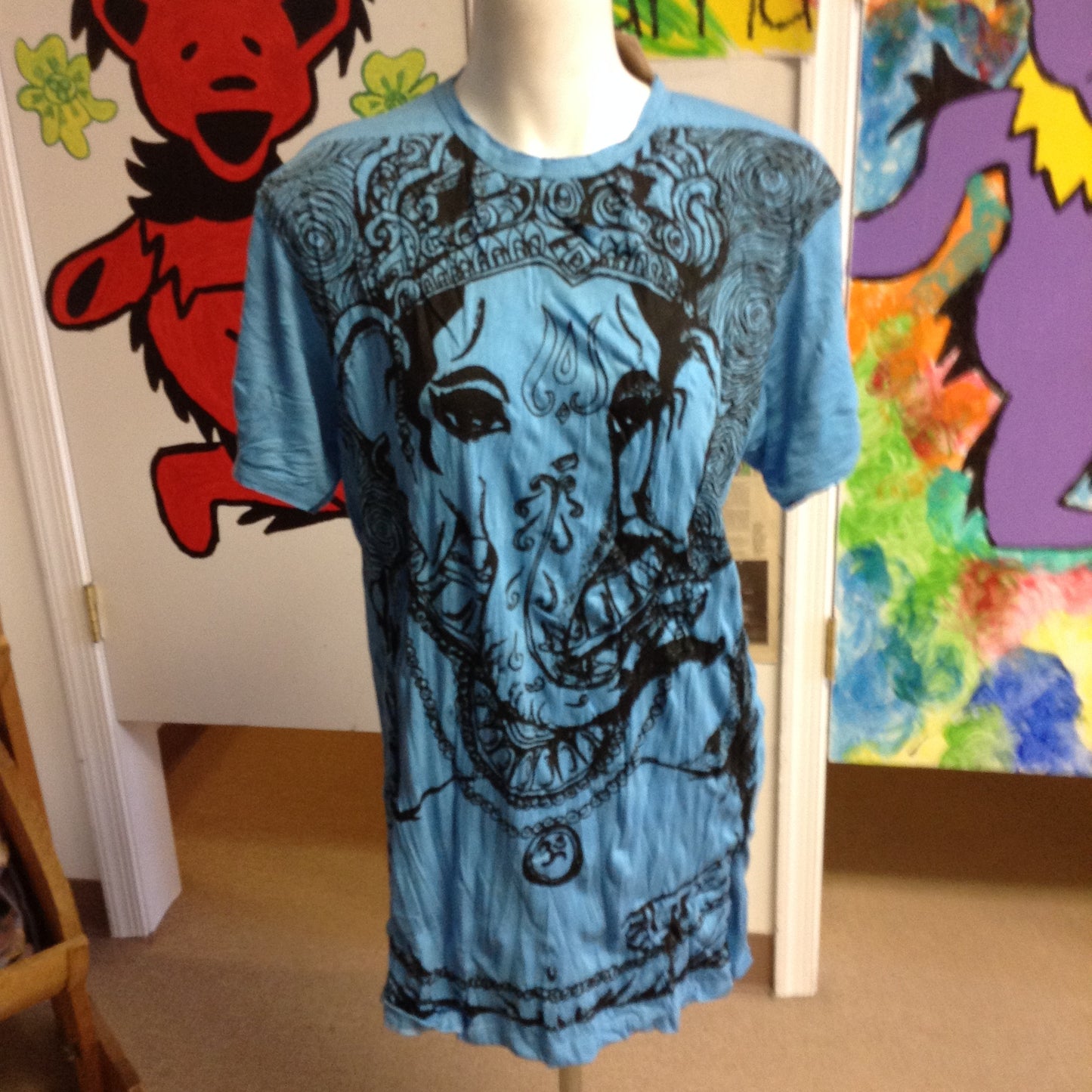 Men's Cotton Ganesh T-shirt - HalfMoonMusic