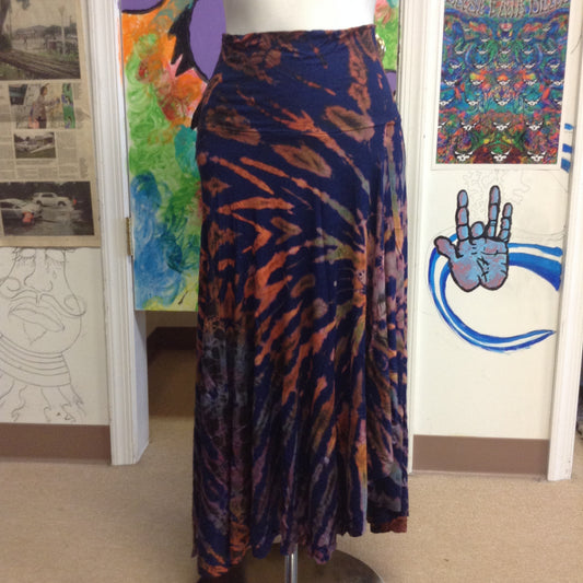 Tie Dye Slit Midi Skirt - HalfMoonMusic