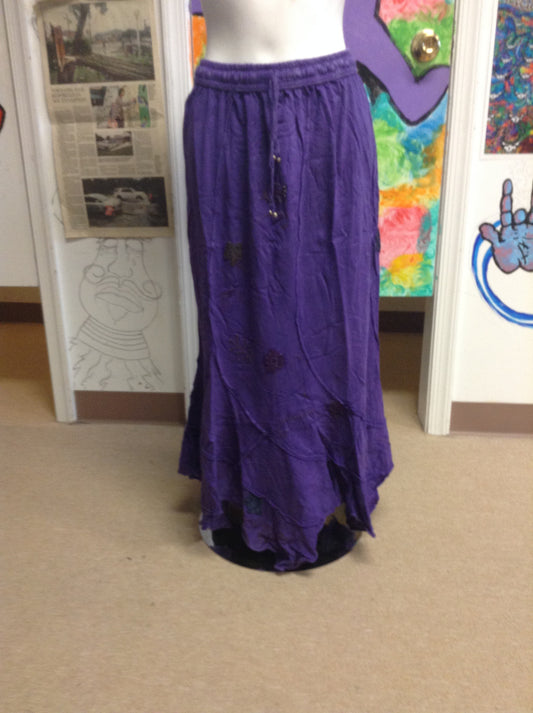 Women's Embroidered Cotton Maxi Skirt - HalfMoonMusic