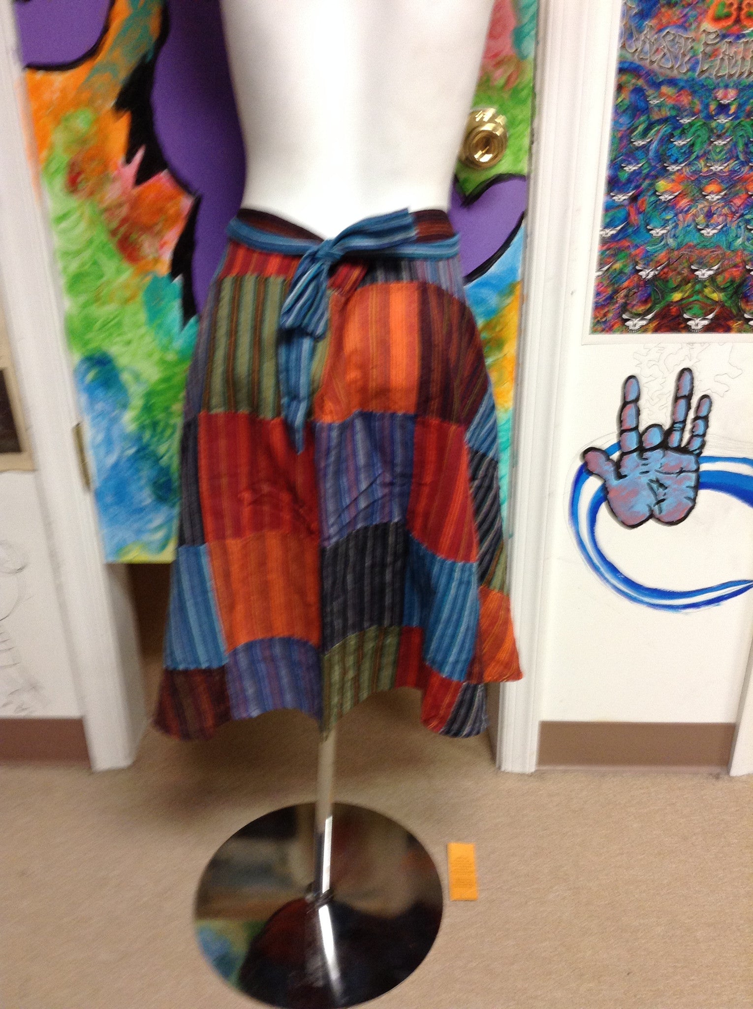 Short Patchwork Wrap Skirt - HalfMoonMusic