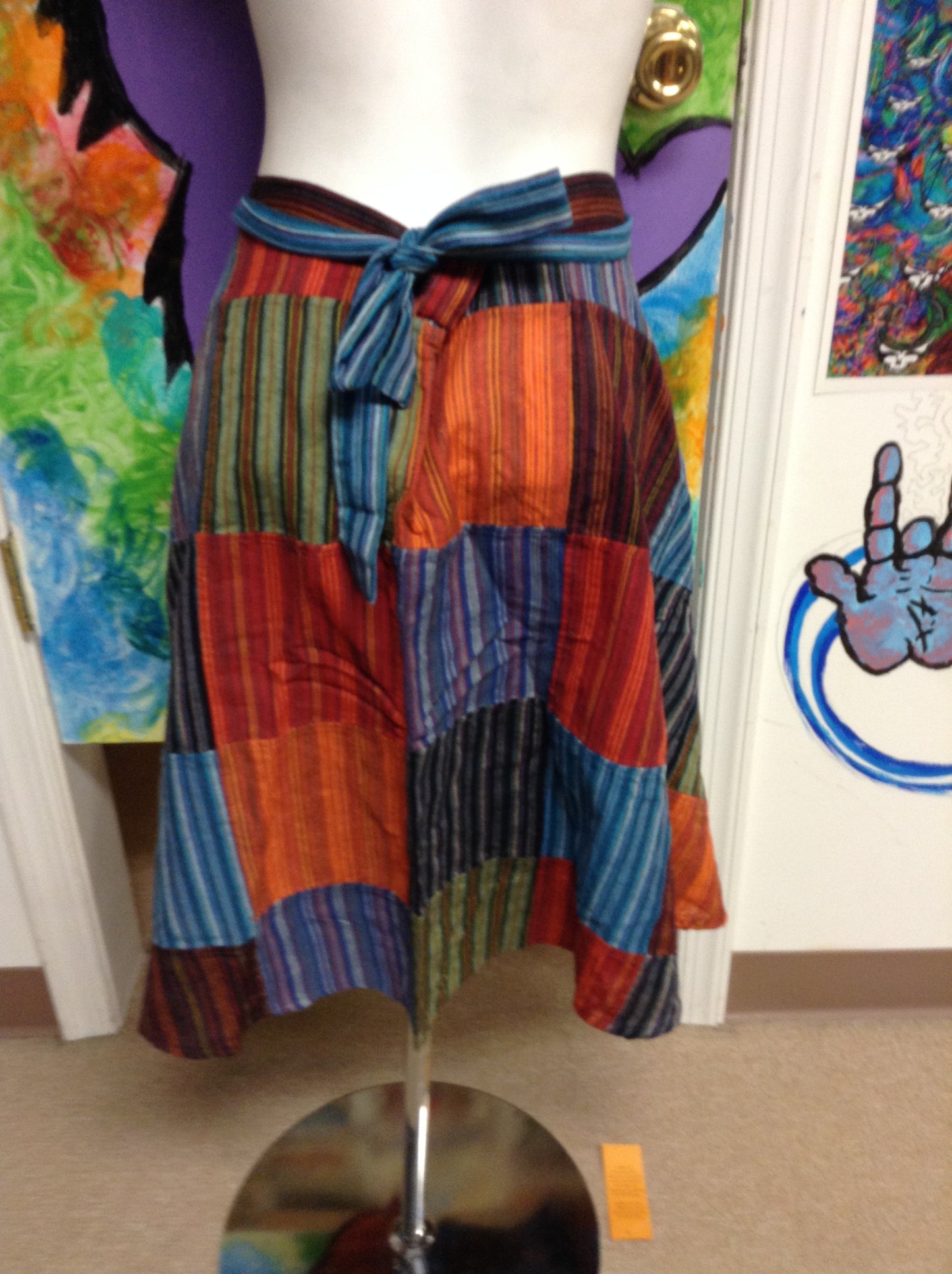 Short Patchwork Wrap Skirt - HalfMoonMusic
