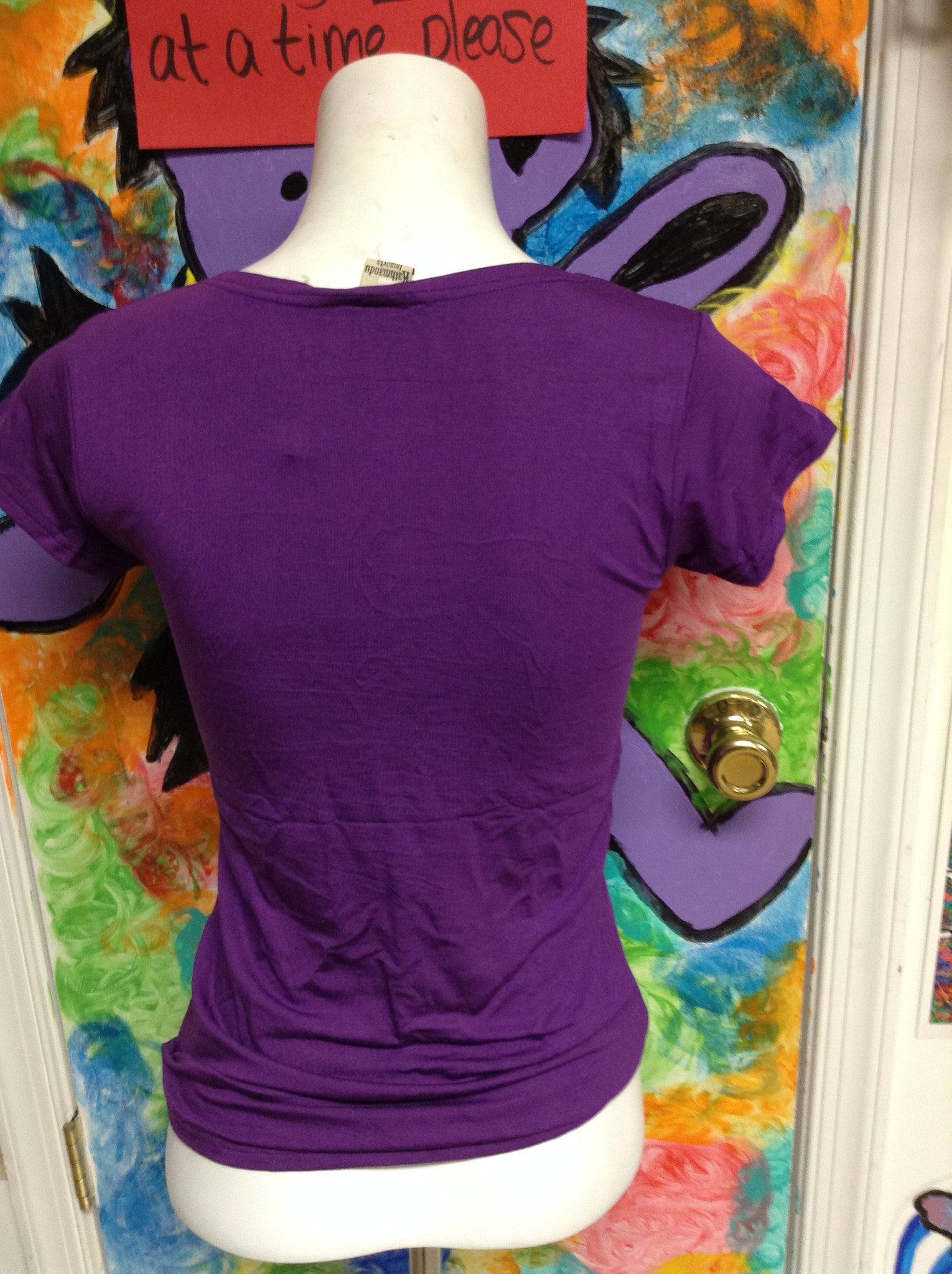 Women's Solid Color Plain V-neck Top - HalfMoonMusic