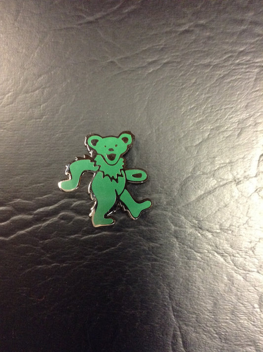 Green Dancing Bear Hat Pin - HalfMoonMusic
