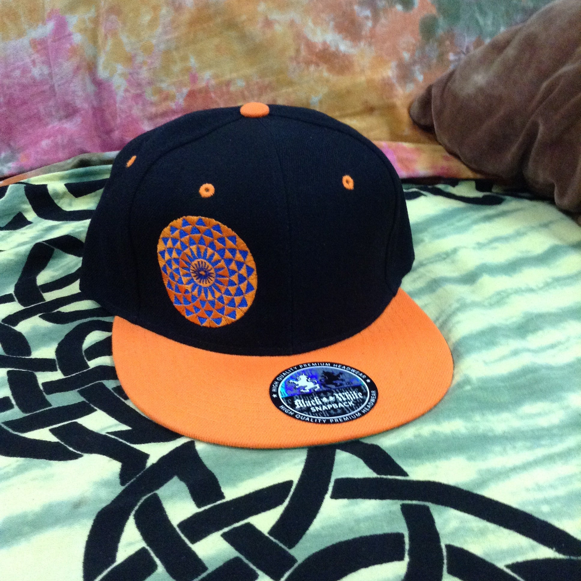Crop Circle Flower Snap Back Hat - HalfMoonMusic