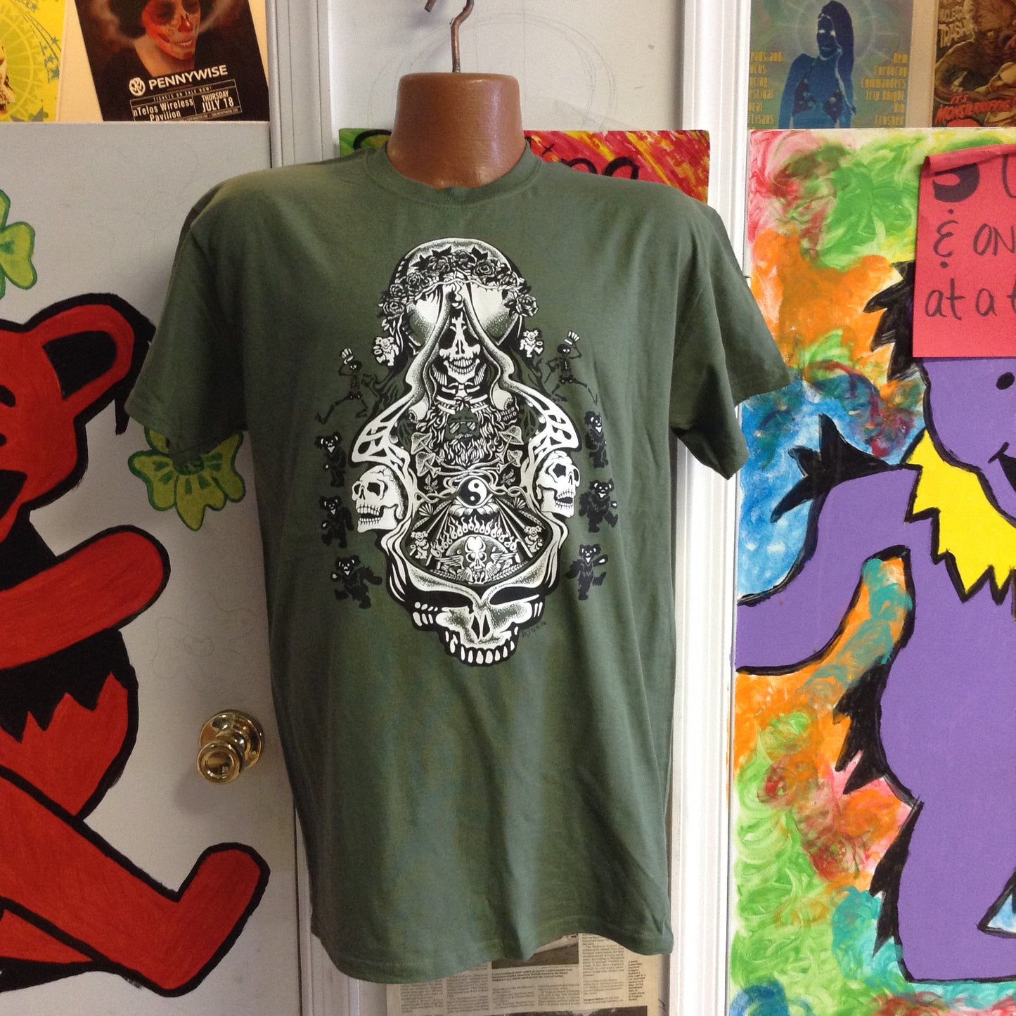 Jerry Aiko Double Skulls Solid T Shirt - HalfMoonMusic