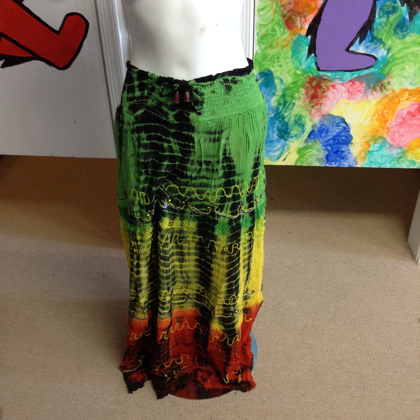 Georgette Raste Tie Dye Skirt - HalfMoonMusic