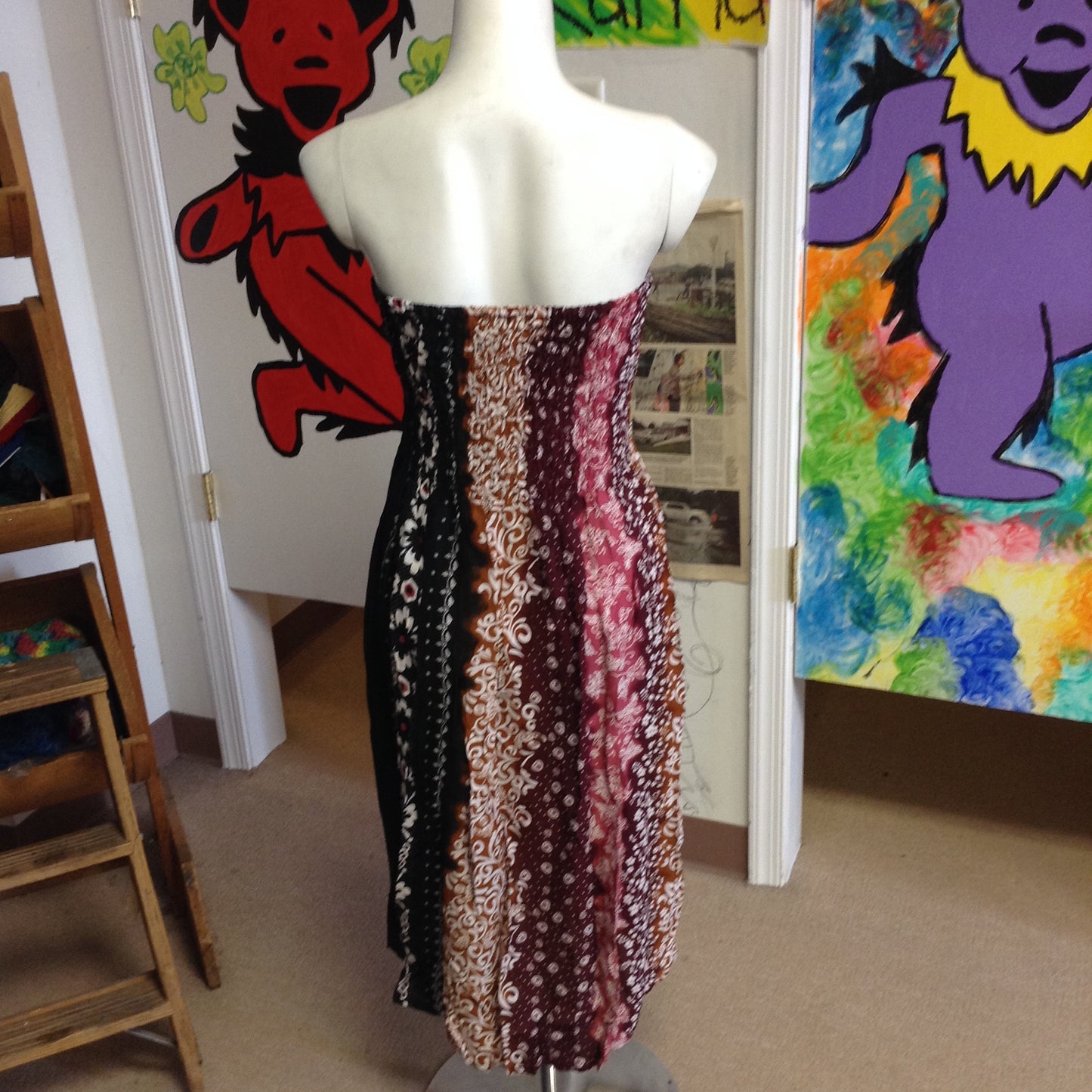 Flower Panel Print Womens Dress - HalfMoonMusic