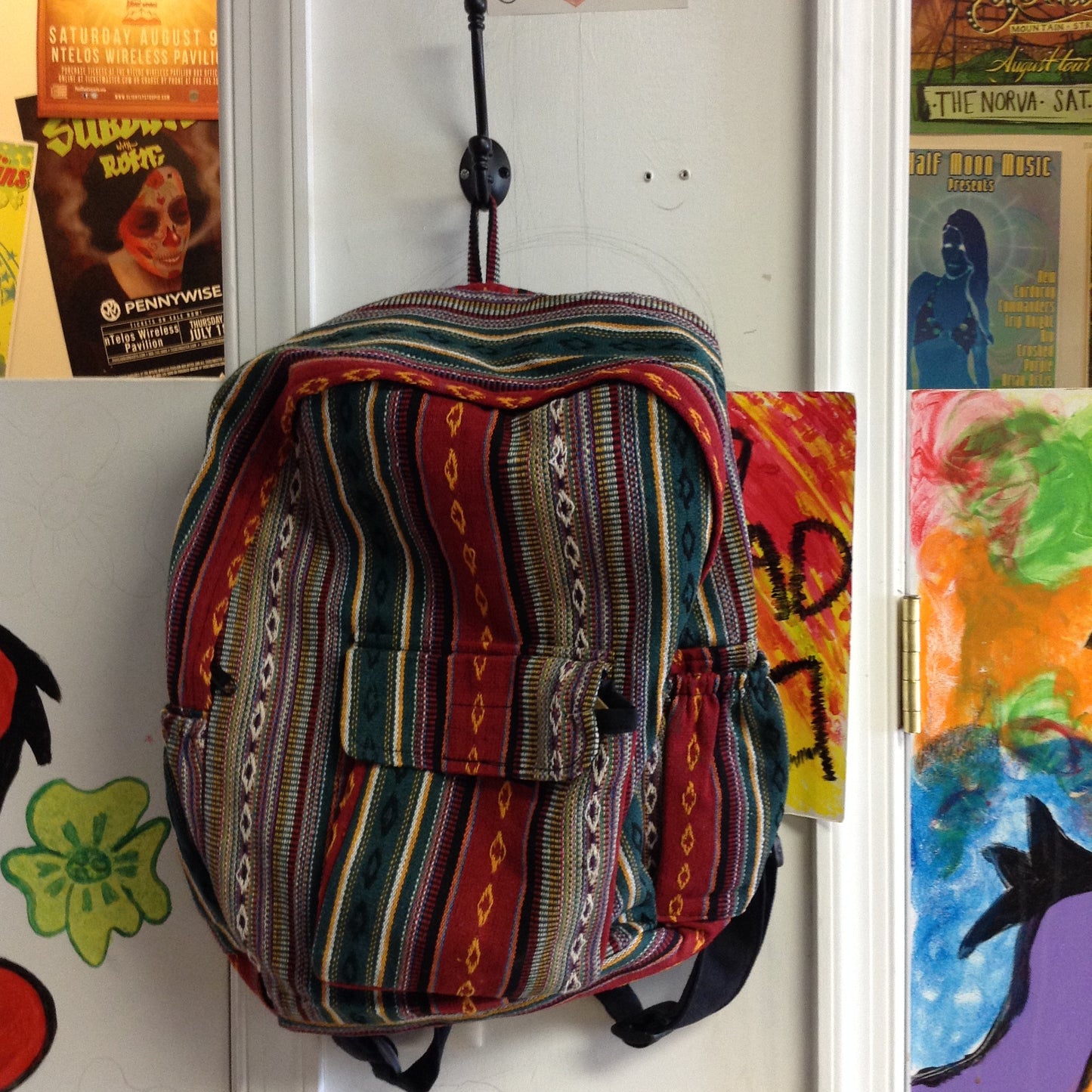 Multi Color Ethnic Backpack - HalfMoonMusic