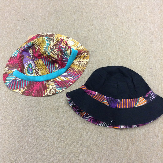 Peacock Print Reversible Bucket Hat - HalfMoonMusic