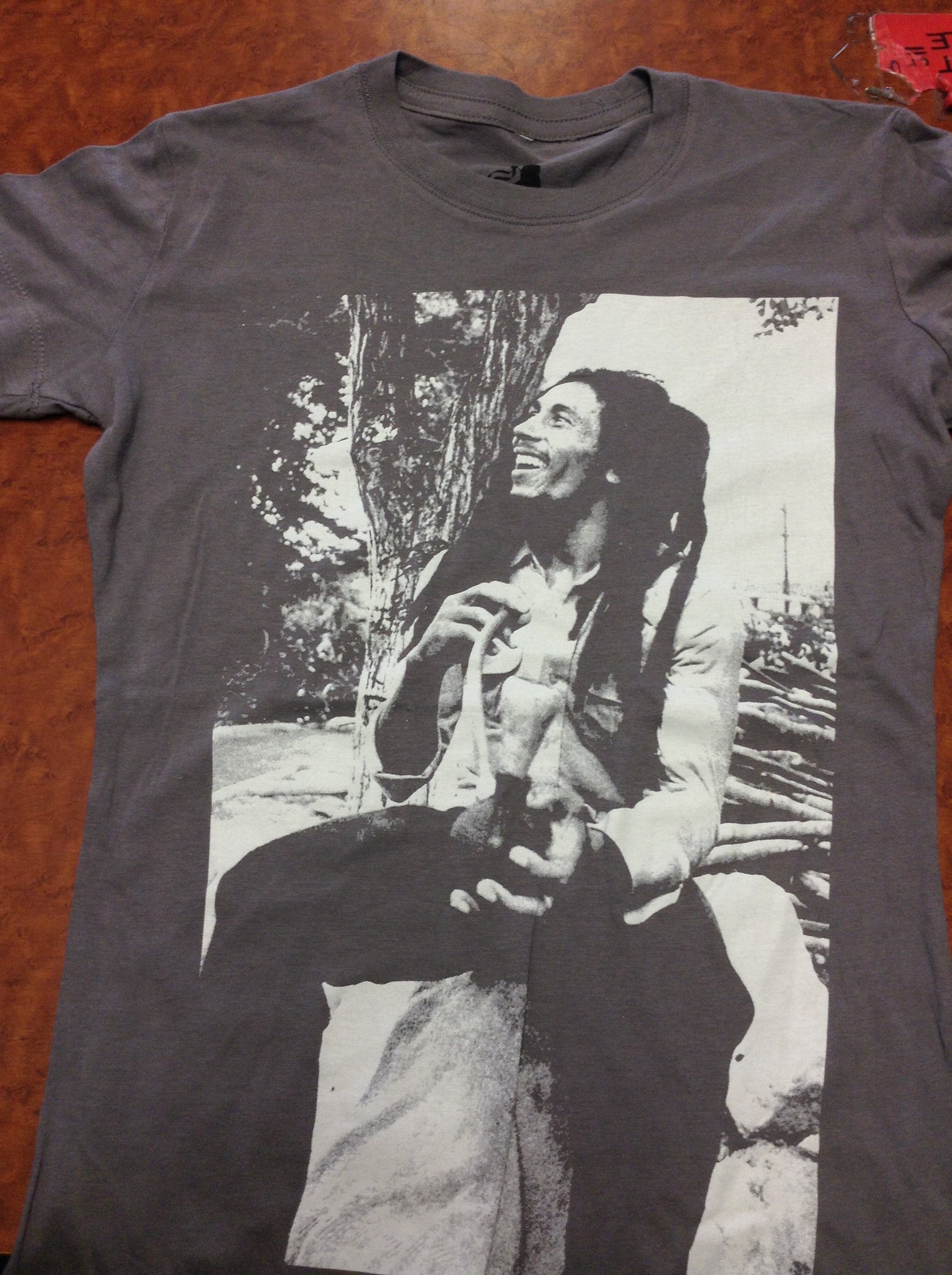 Bob Marley Chalice Charcoal Ladies T-shirt - HalfMoonMusic