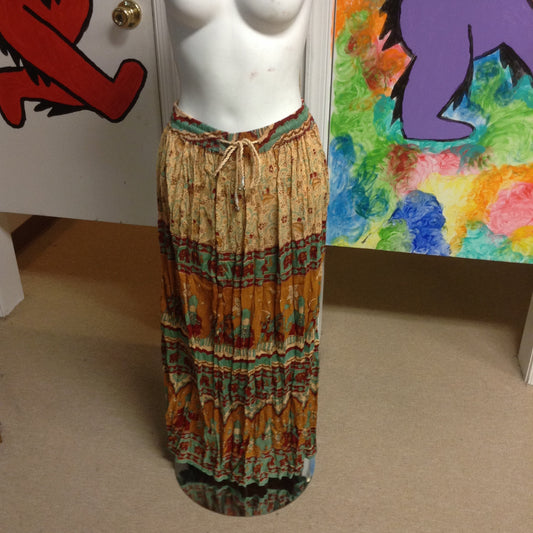 Ramblin' Rose Indian Print Skirt - HalfMoonMusic
