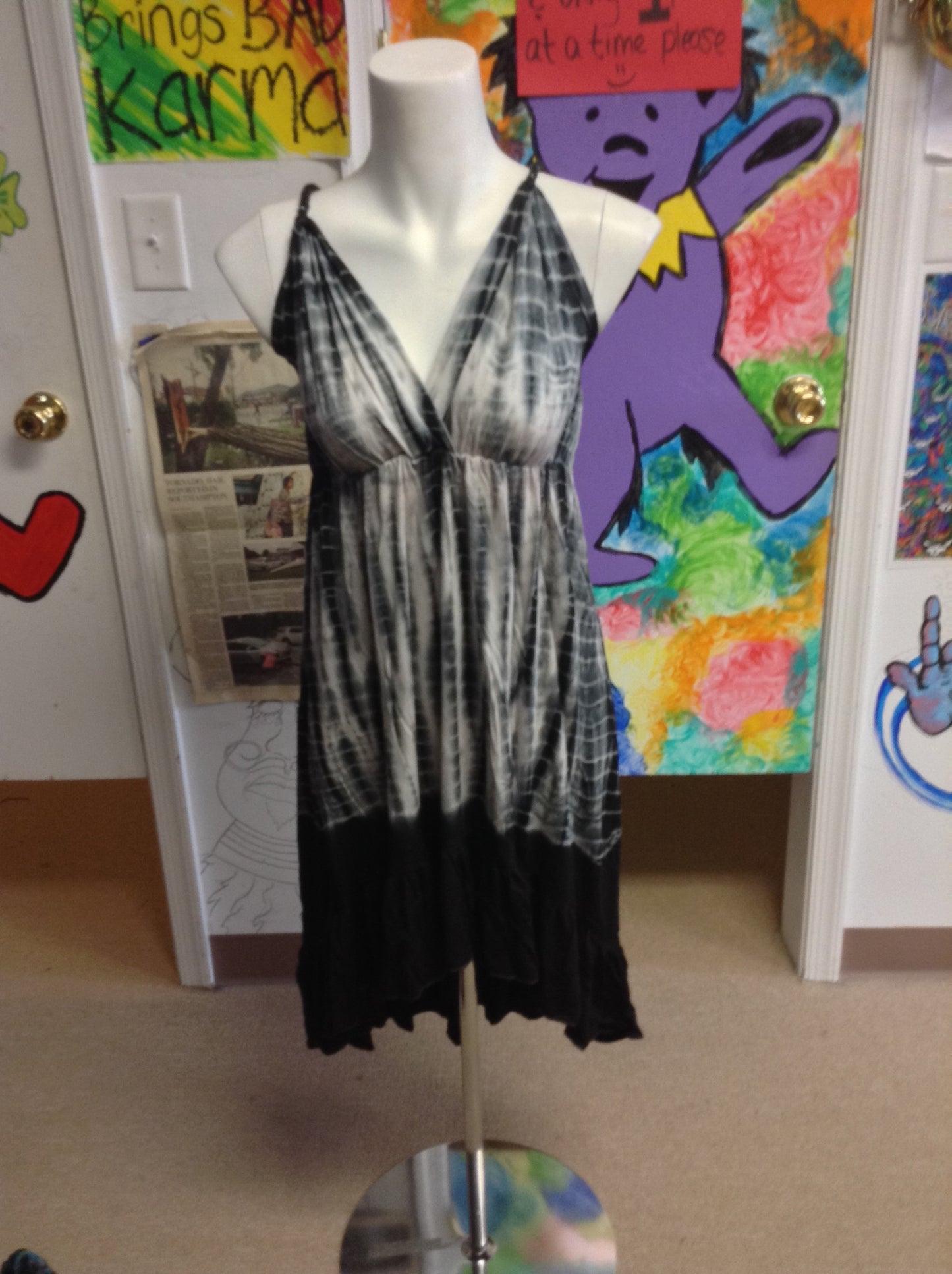 Tie Dye Short Mullet Dress - HalfMoonMusic