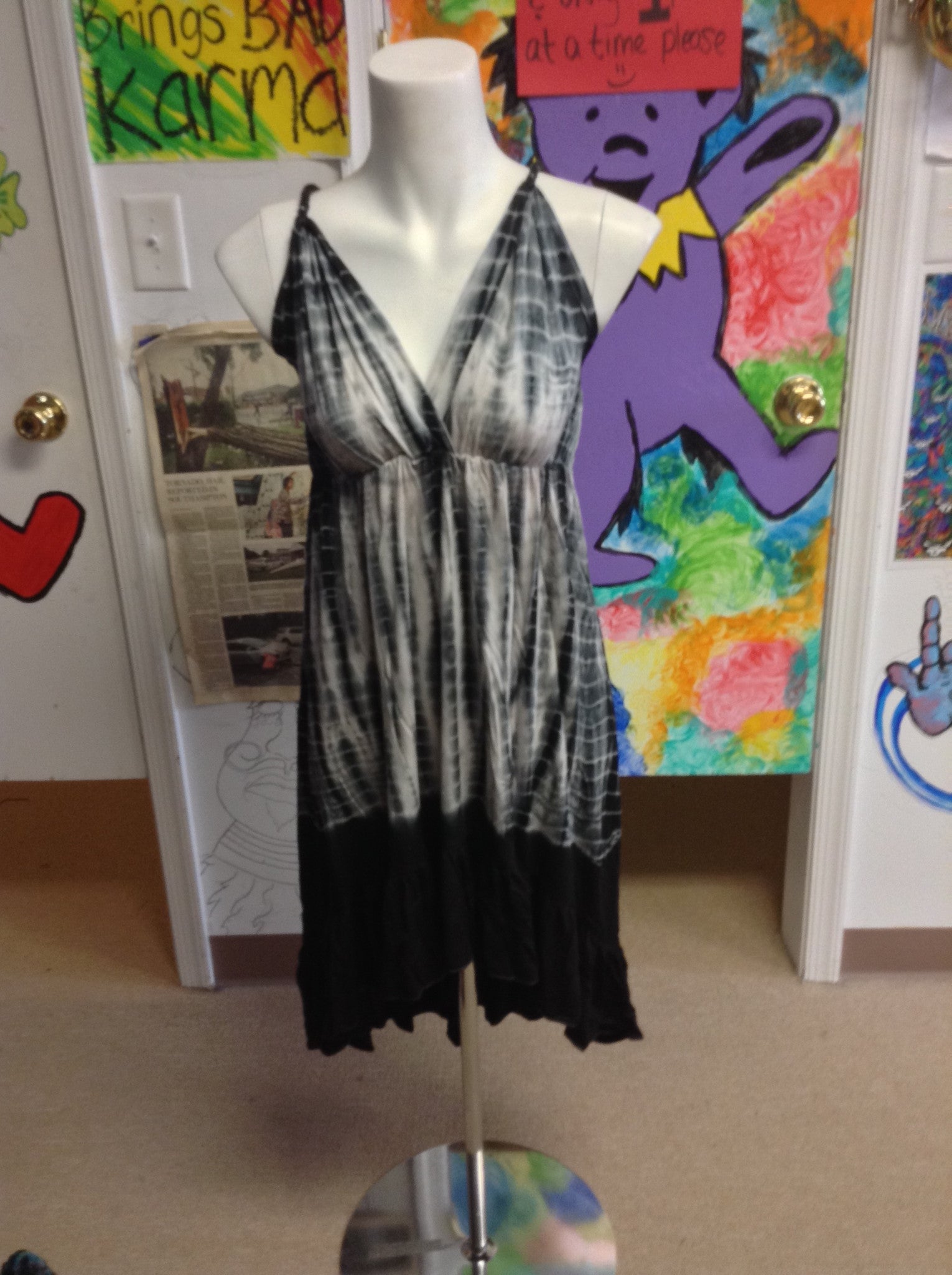 Tie Dye Short Mullet Dress - HalfMoonMusic