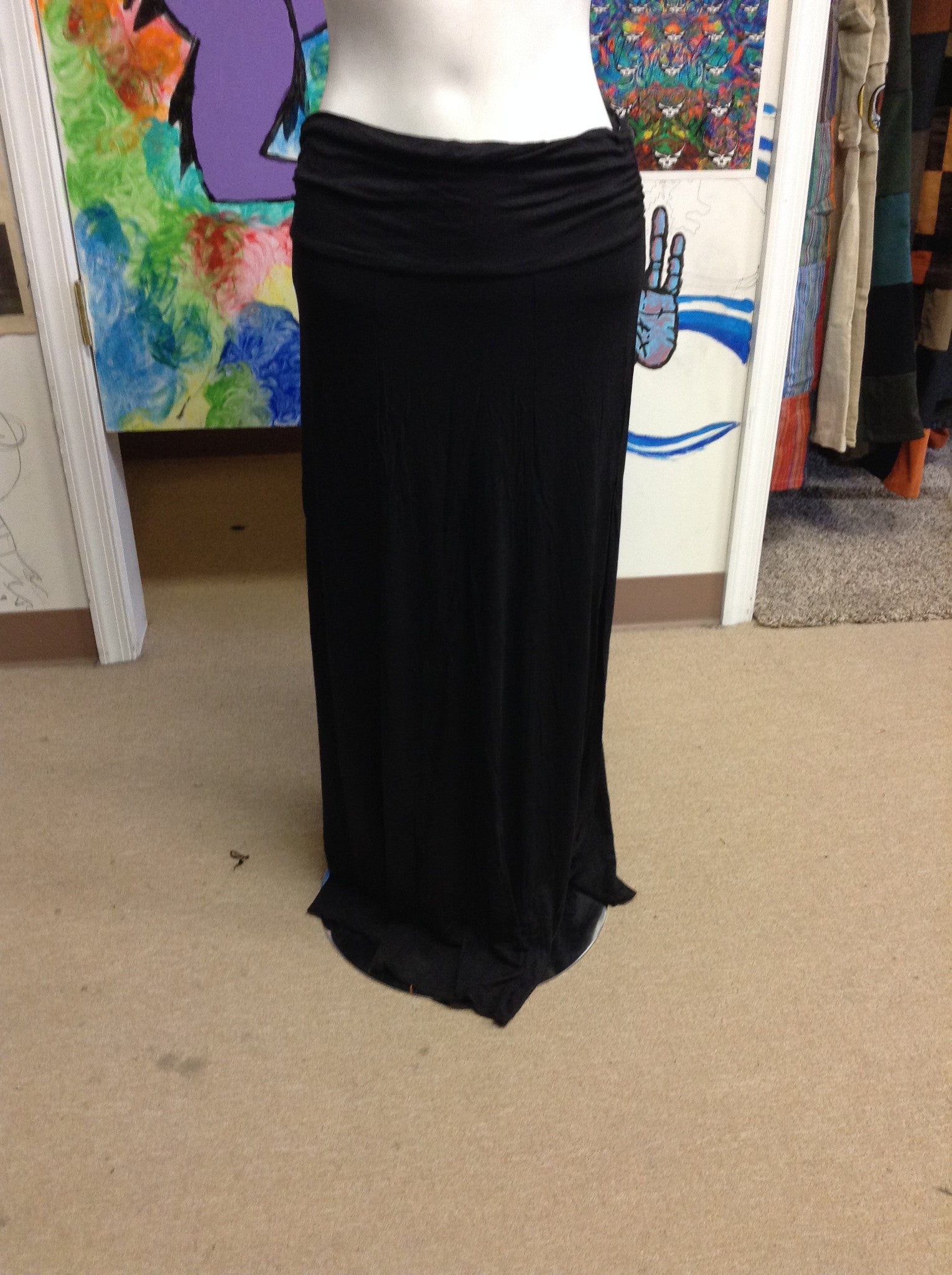 Long Plain Rayon Skirt - HalfMoonMusic