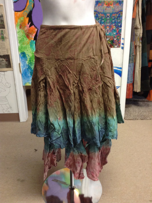 Cotton Tie Dye Button Pixie Skirt - HalfMoonMusic