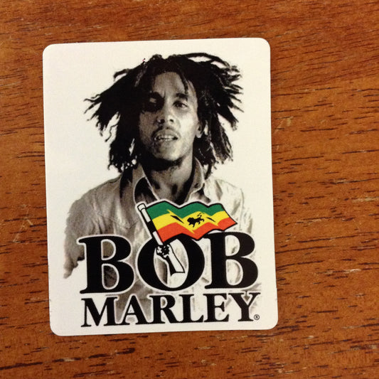 Bob Marley With Flag Sticker - HalfMoonMusic