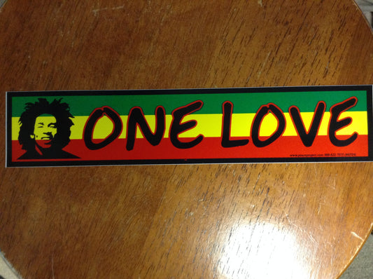 Bob Marley One Love Bumper Sticker - HalfMoonMusic