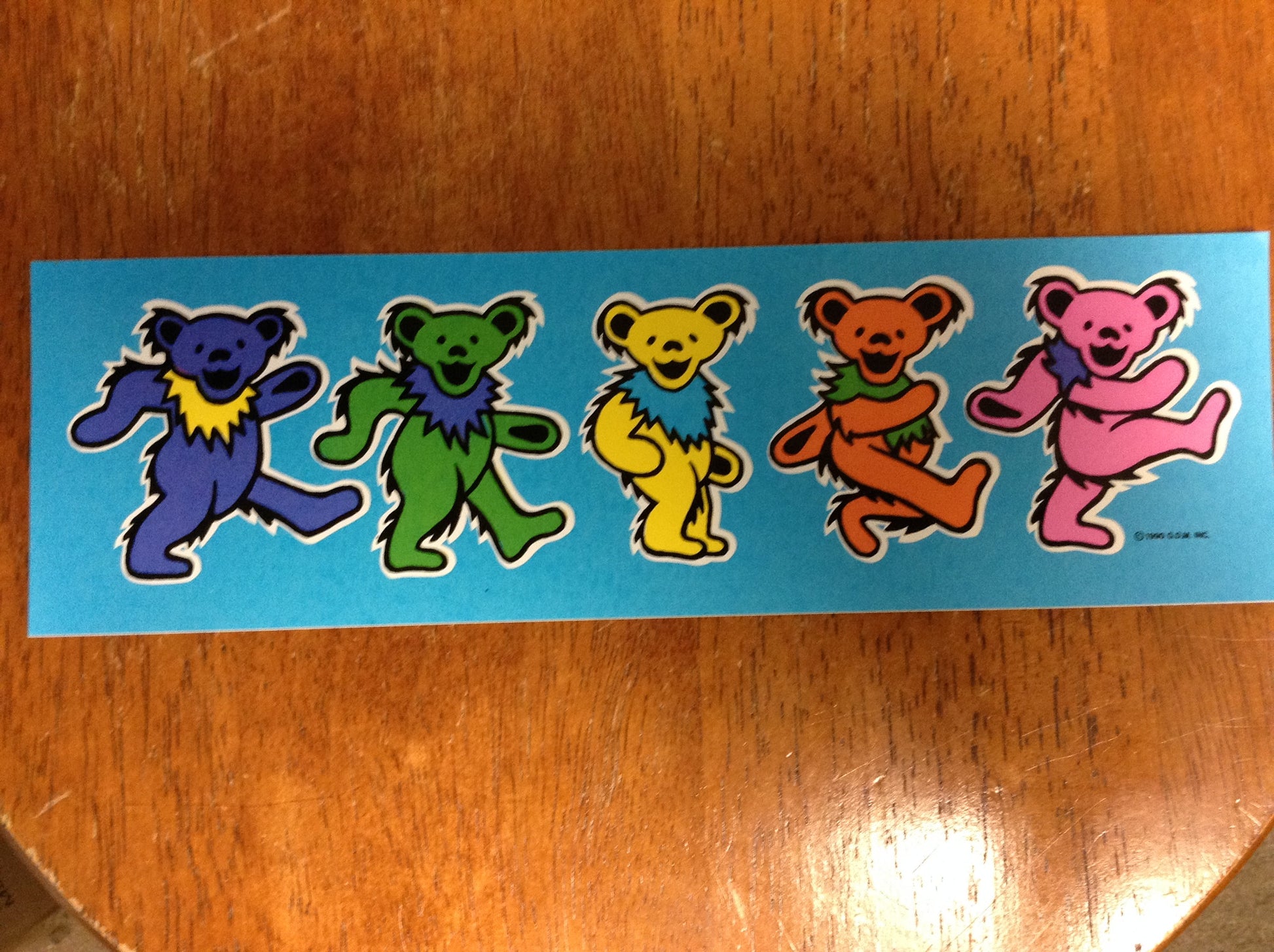 Grateful Dead Dancing Bear Line Blue Sticker - HalfMoonMusic