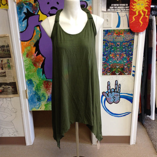 Womens Solid Color Adjustable Strap Tank Dress - HalfMoonMusic