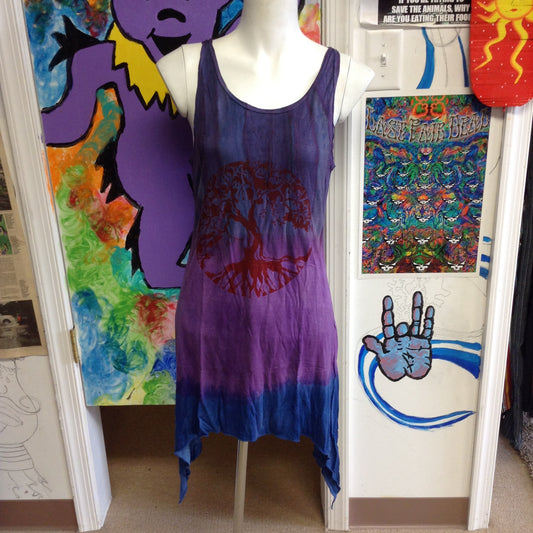Womens Color Fade Tree of Life Tank Top - HalfMoonMusic