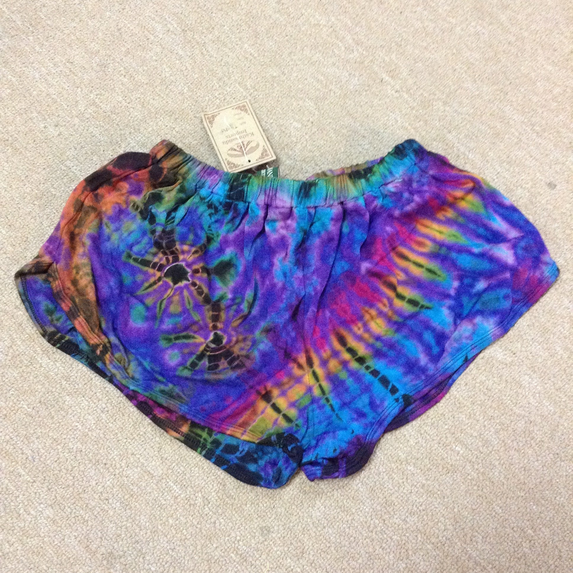 Women's Spandex Elastic Tie-Dye Hot Pant Shorts - HalfMoonMusic