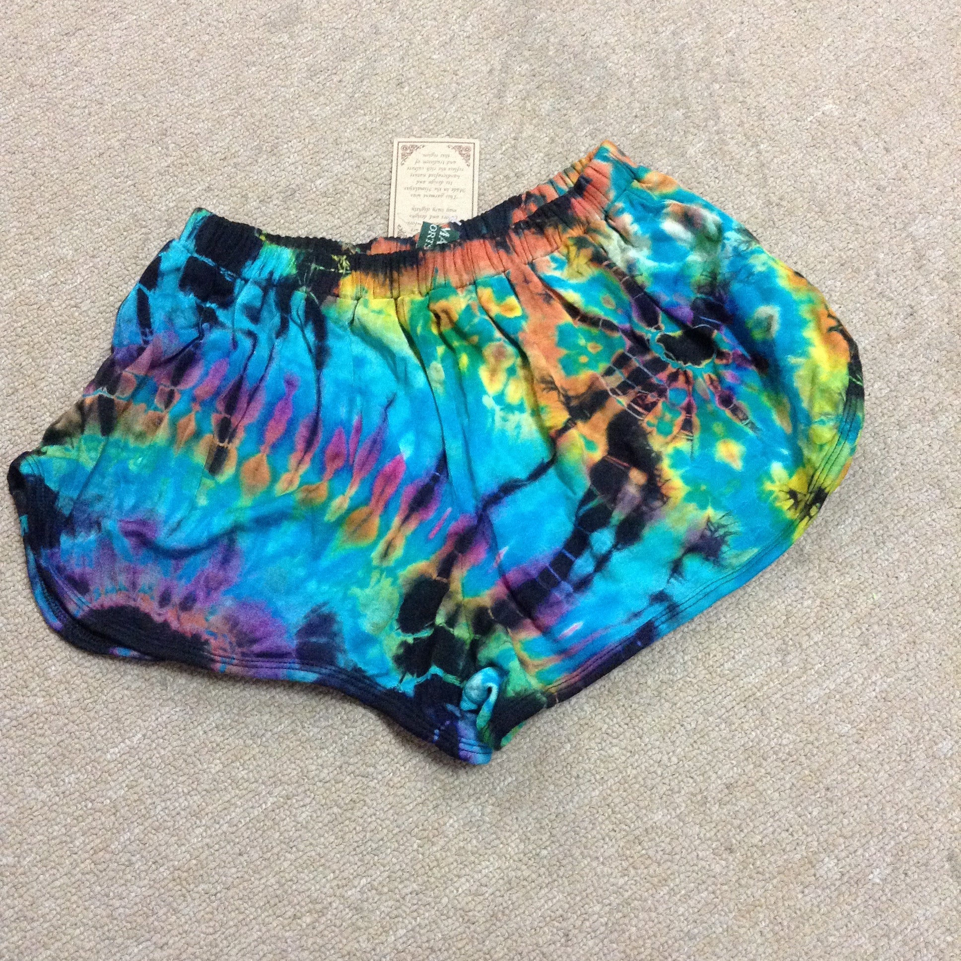 Women's Spandex Elastic Tie-Dye Hot Pant Shorts - HalfMoonMusic