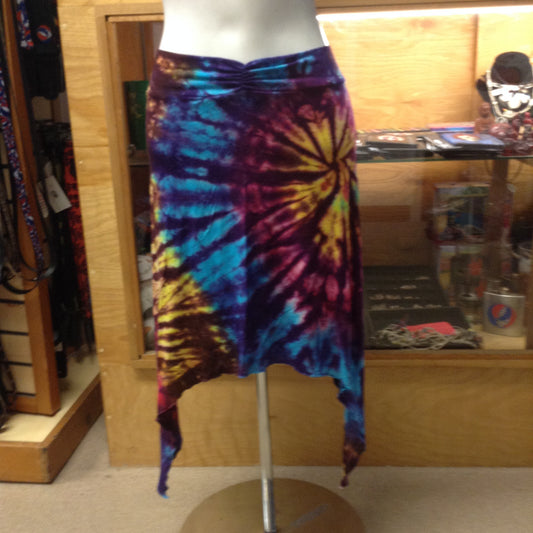 Womens Tie Dye Angle Cut Skirt - HalfMoonMusic