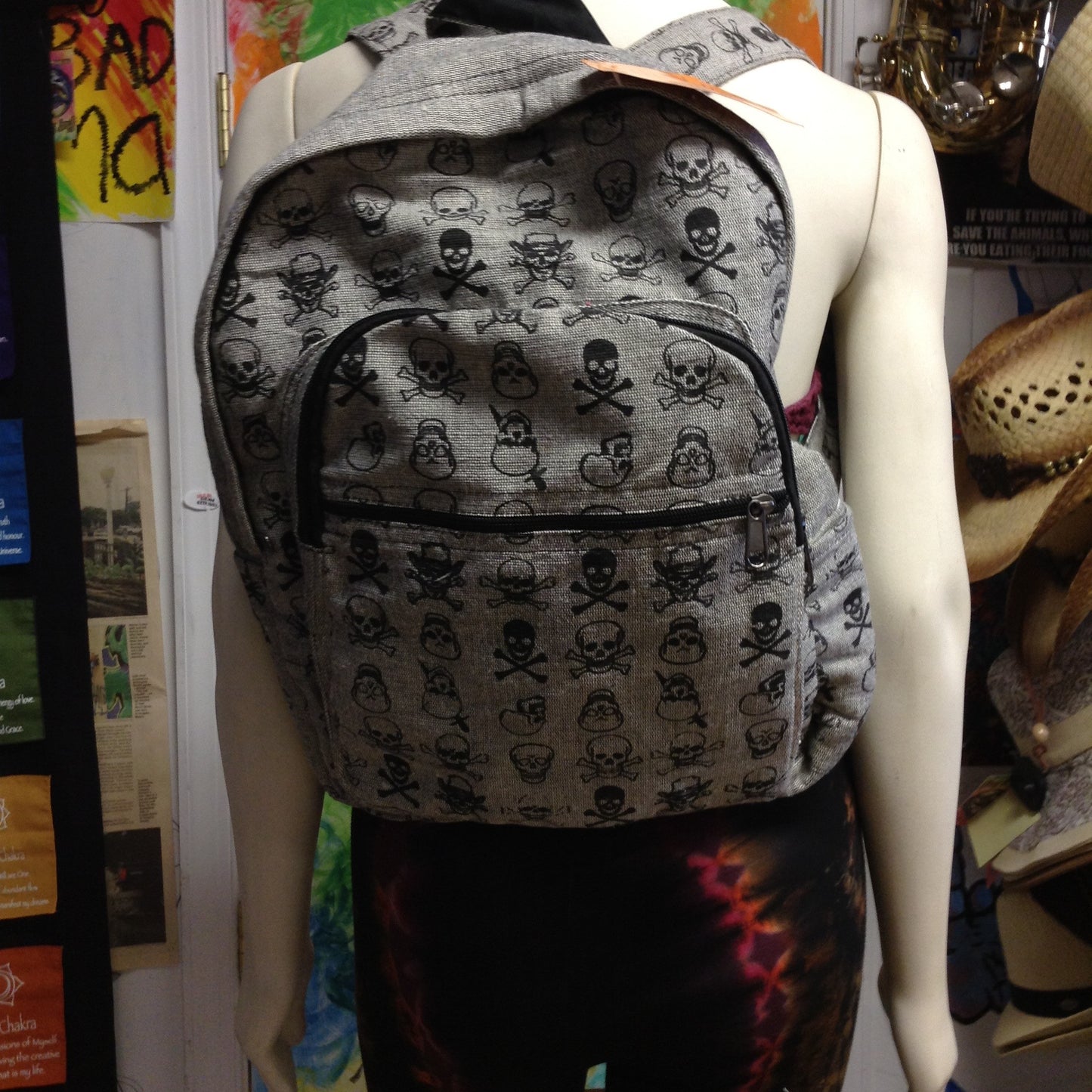 Skull Print Backpack - HalfMoonMusic