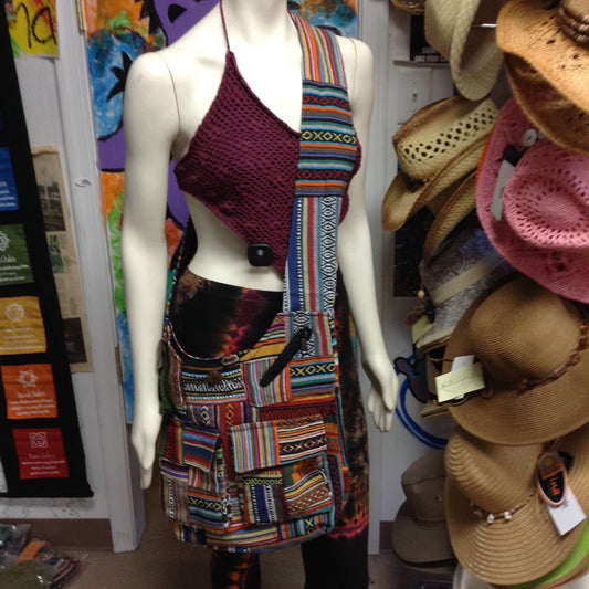 Multi-pocket Patchwork Bag - HalfMoonMusic