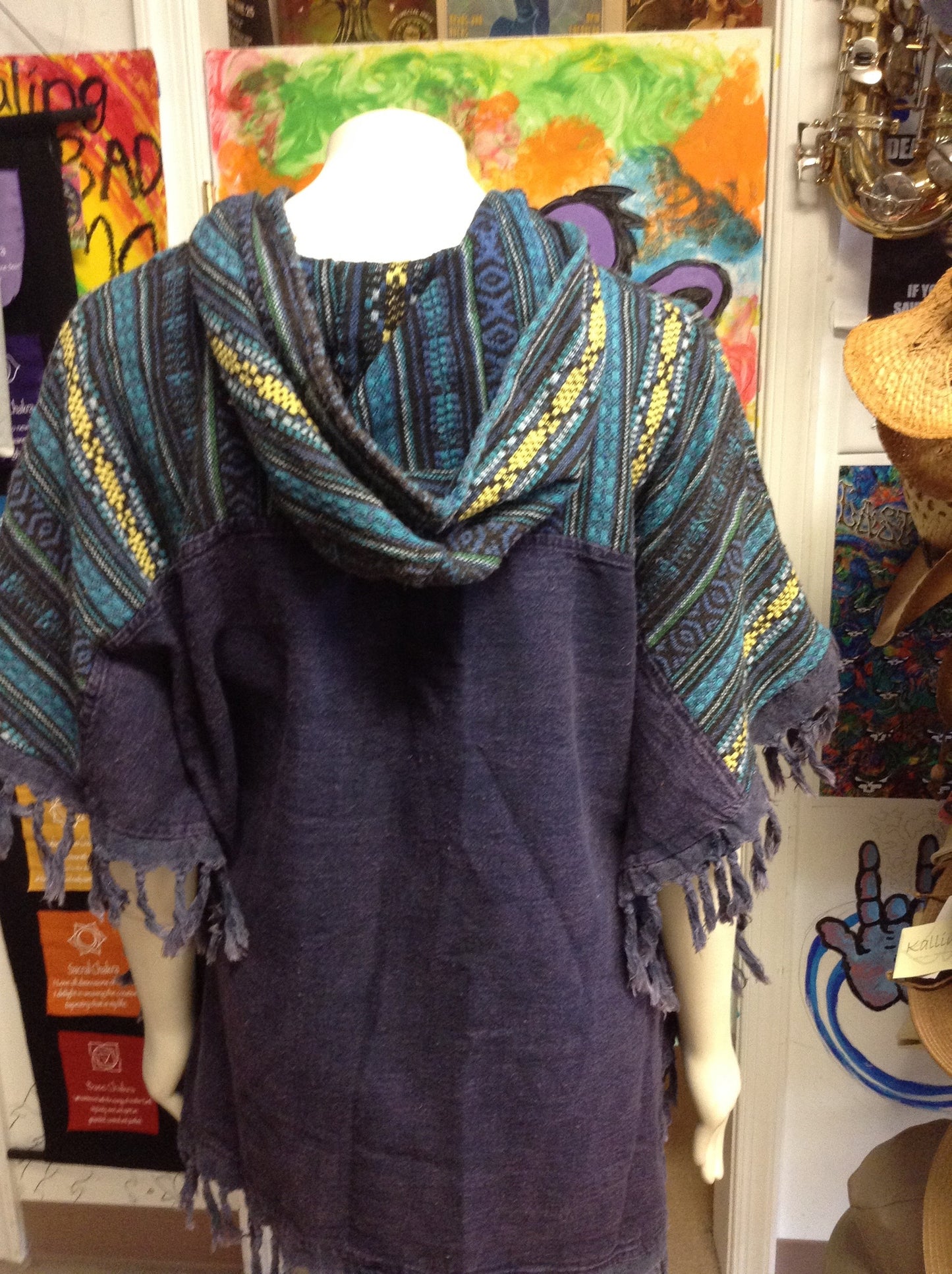 Cotton Tribal Ponchos - HalfMoonMusic