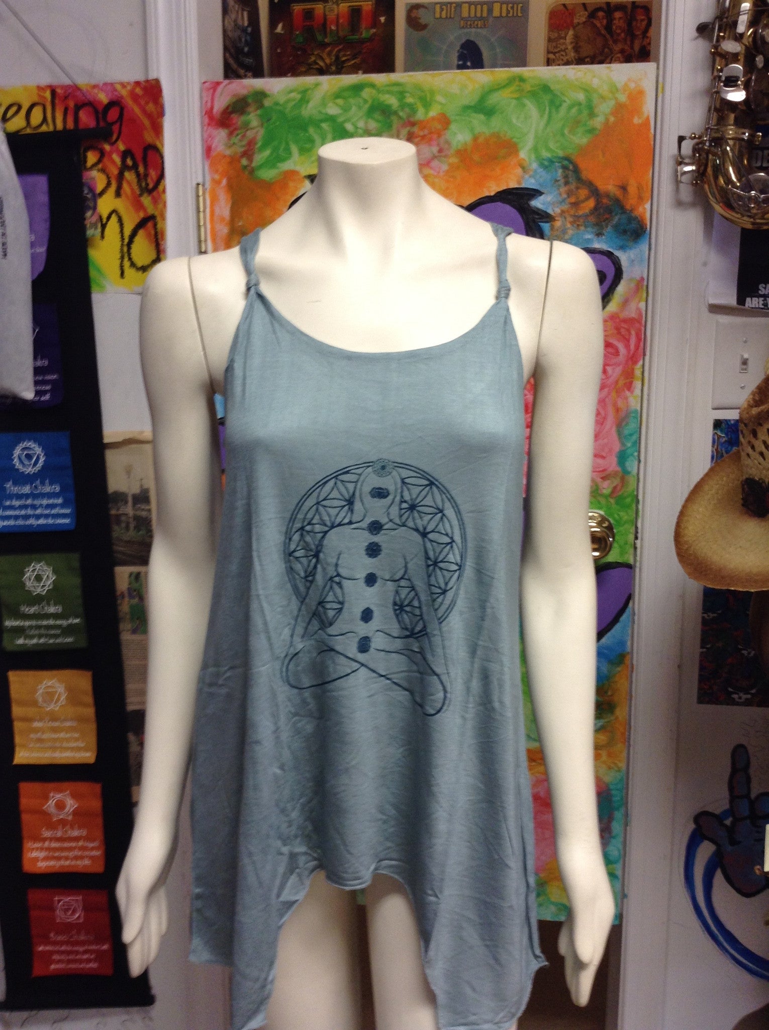 Womens Viscose Chakra Print Tank Top - HalfMoonMusic